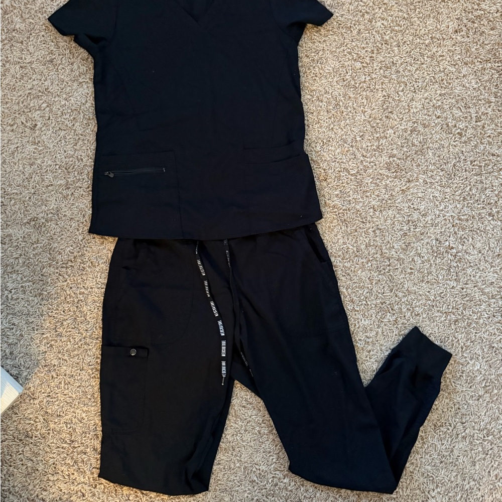 Med Couture Black Scrub Top